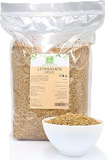 Leinsamen Gold 10kg von Green Essence - Ganze Goldene Leinsamen - Ohne Zusätze - Leinsaat Ideal zum Backen - Vegan - Ganze Körner Naturbelassen - Rohkostqualität
