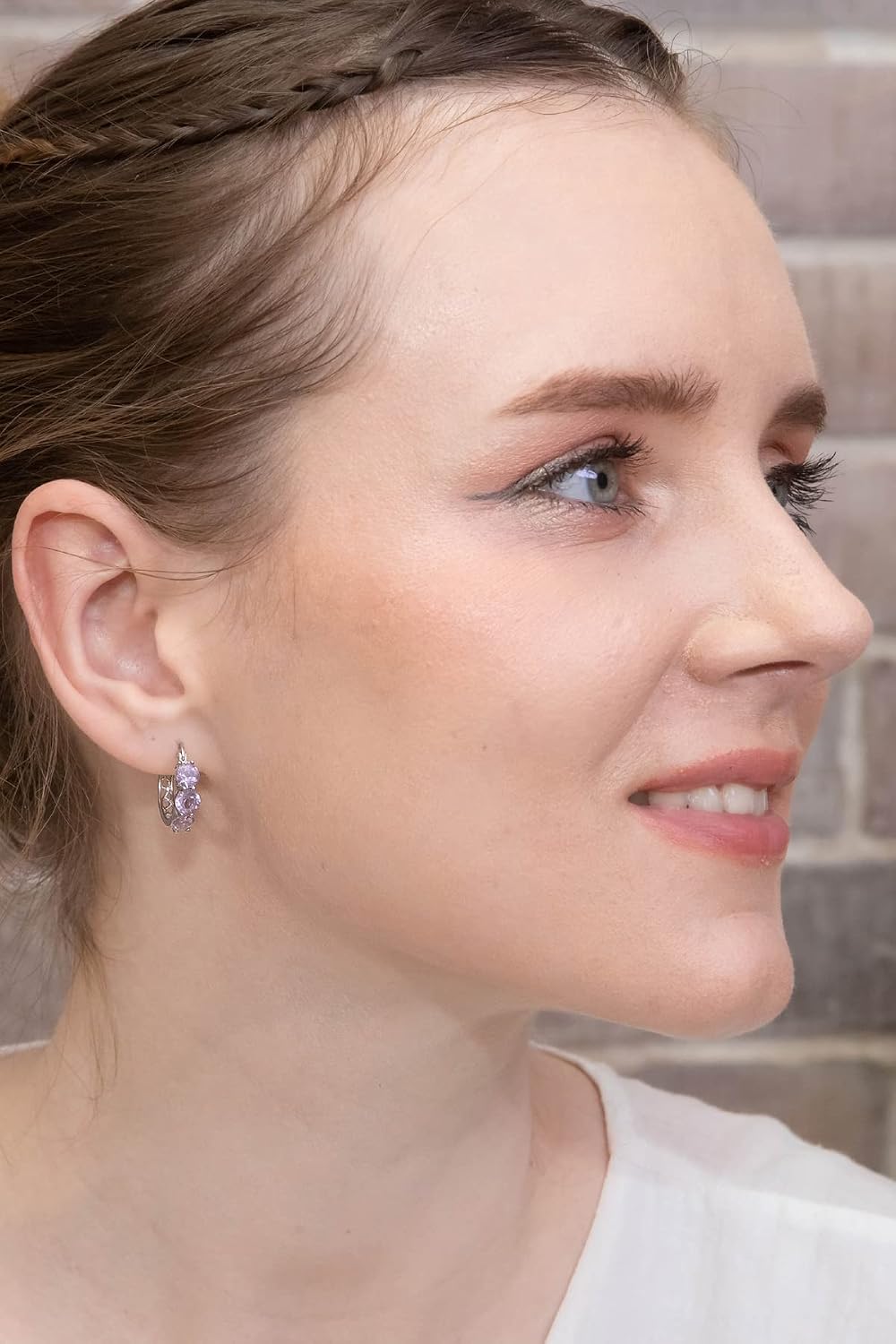 "Sterling Silver Hoop Earrings, Birthstone Earrings, 3-Stone Filigree Round Hoops, Genuine or Synthetic Gemstone Earrings, Huggie Earrings for Women, Fashion Earrings, Hoops Earrings for Women"