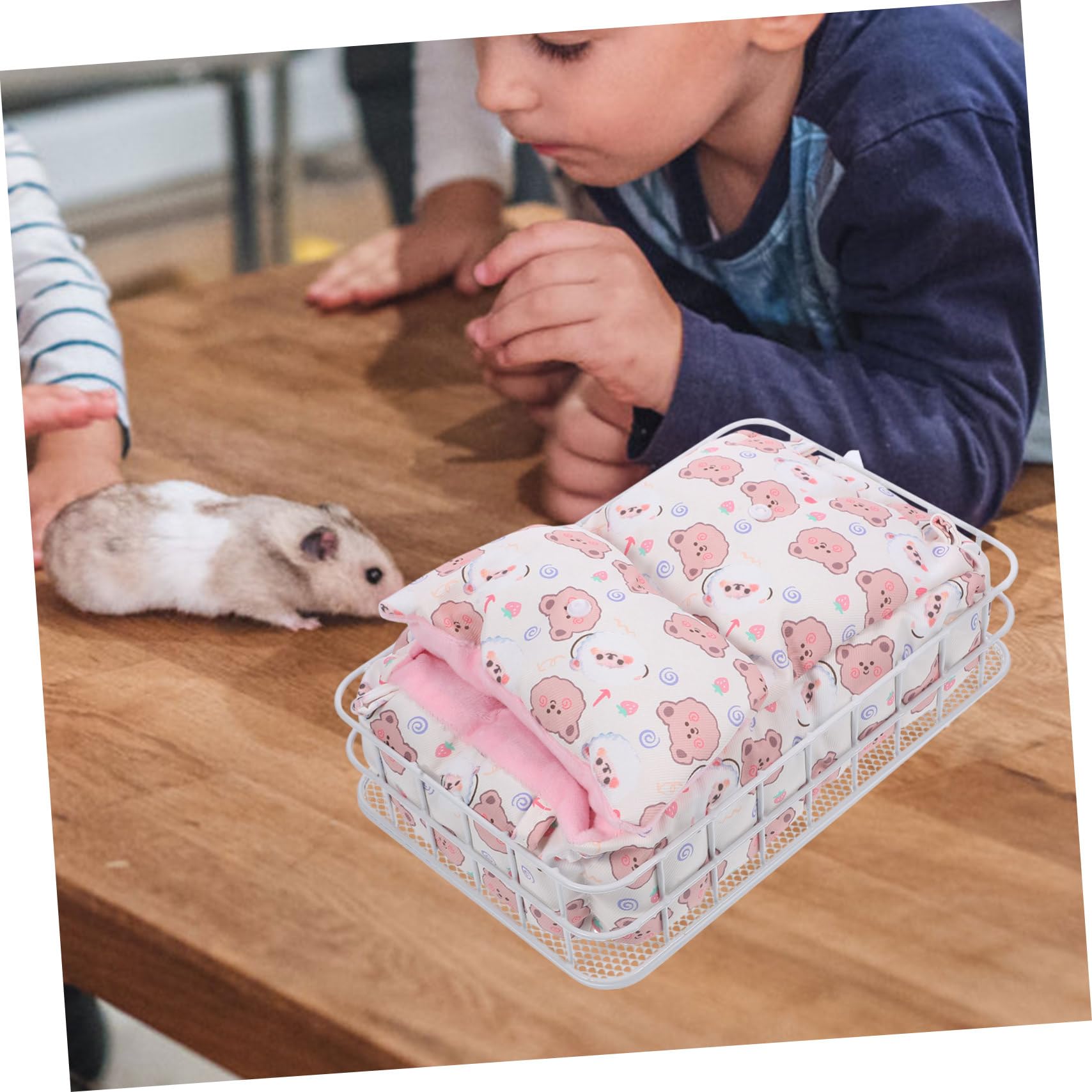 Toddmomy Meerschweinchen Hängematte Kleines Haustierbett Metallrahmen Weiß Winter Schlafplatz Hamster Zubehör Kleintier Käfighängematte