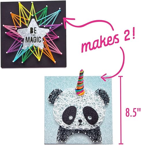 Miniatura 4 de Craft-tastic  Arte de cuerdas kit de manualidades hace 2 lienzos de arte de cuerdas grandes  Edición Pandacorn