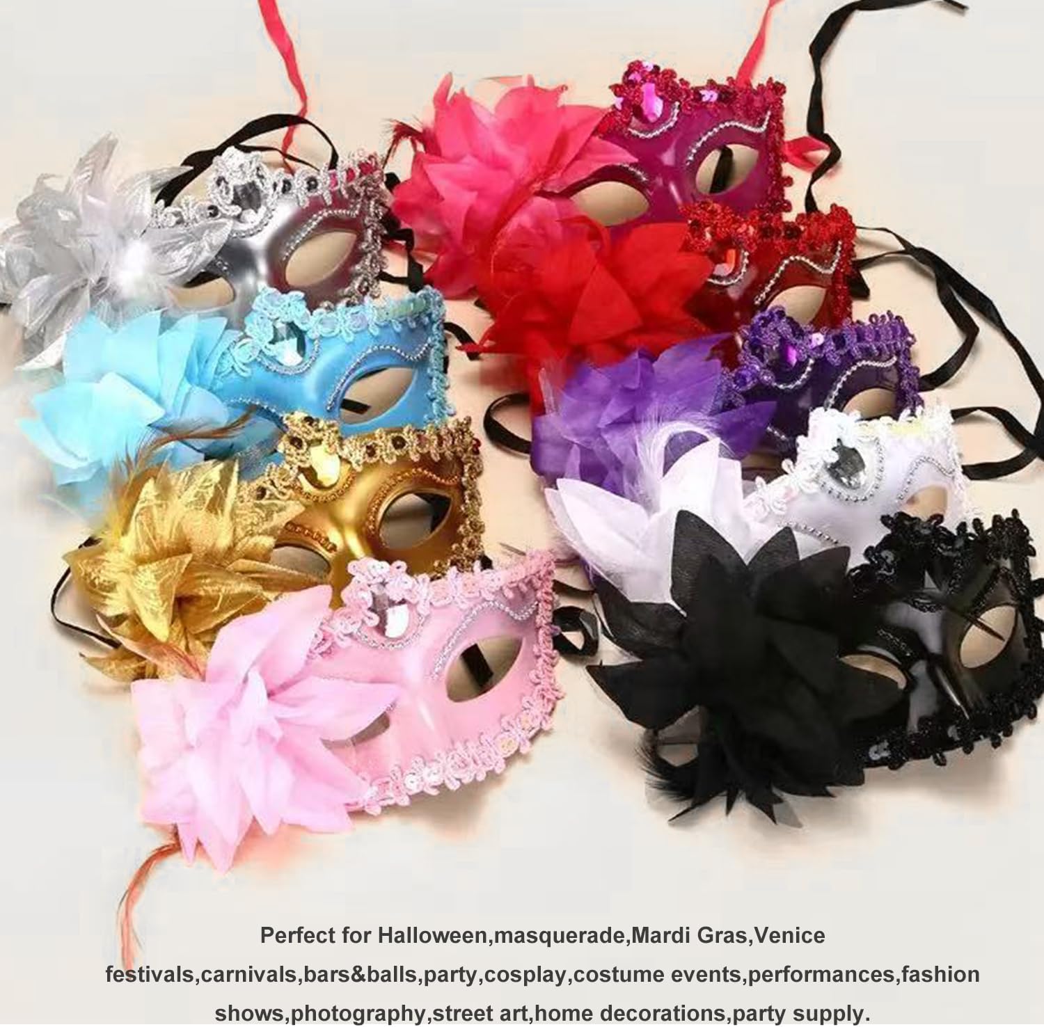Masquerade Mask for Women Venetian Halloween Carnival Masks for Party Prom Ball - Image 4