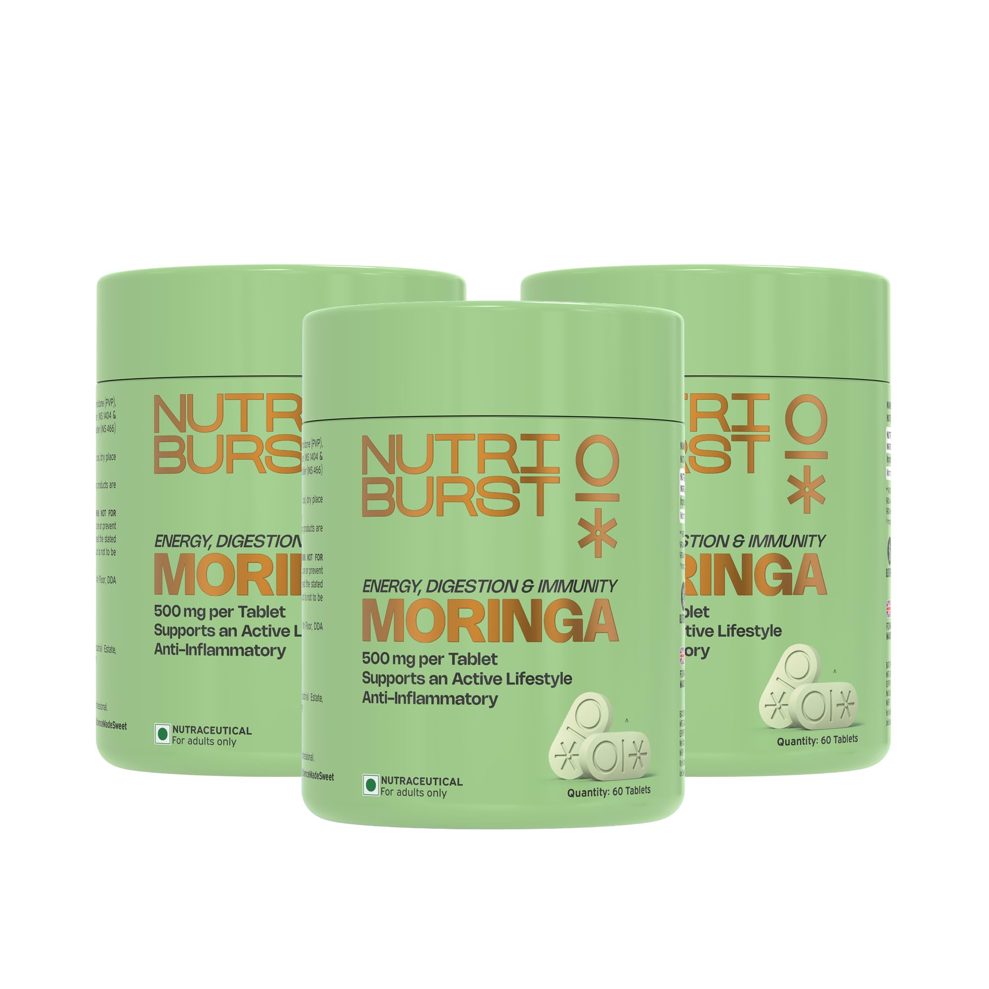 Nutriburst Moringa 500mg – 60 Veg Tablets | Pure & Natural Moringa for Men and Women | Wellness Supports Immunity, Digestion, Energy and Active Lifestyle | Anti-Inflammatory Superfood (Pack of 3)-image-36