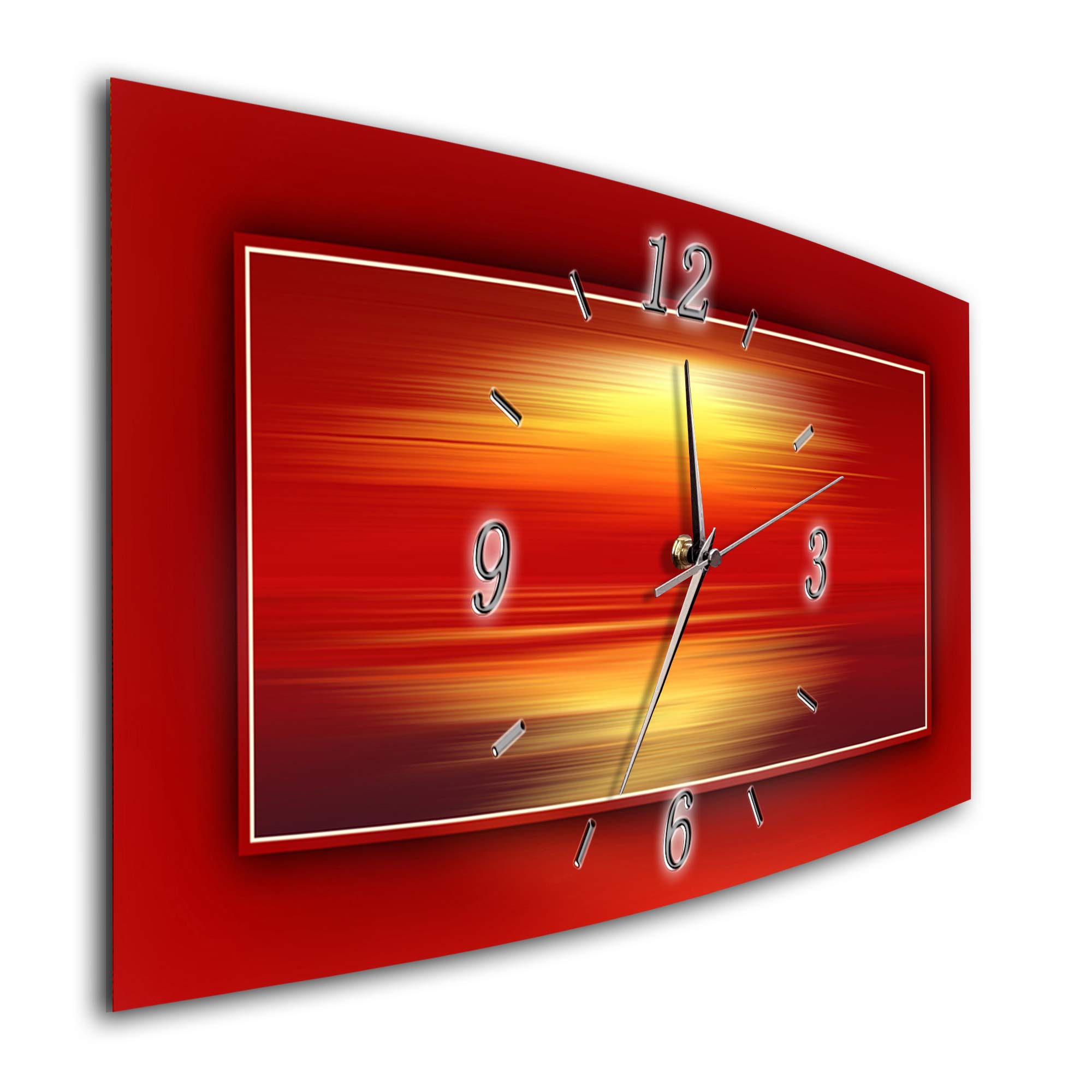 BM Funk Quarz Wanduhr Funkwanduhr Funkwanduhren Funkuhr Funkuhren kein Ticken lautlos geräuschlos leise modern ohne Tickgeräusche groÃŸ XXL Wohnzimmer Küche Digital Art Abstrakt 116-1a