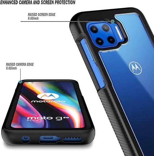 Miniatura 3 de NZND Funda para Motorola One 5G, 5G UWG 5G Plus con protector de pantalla incorporado, prueba de caídas de grado militar de 16 pies protección de