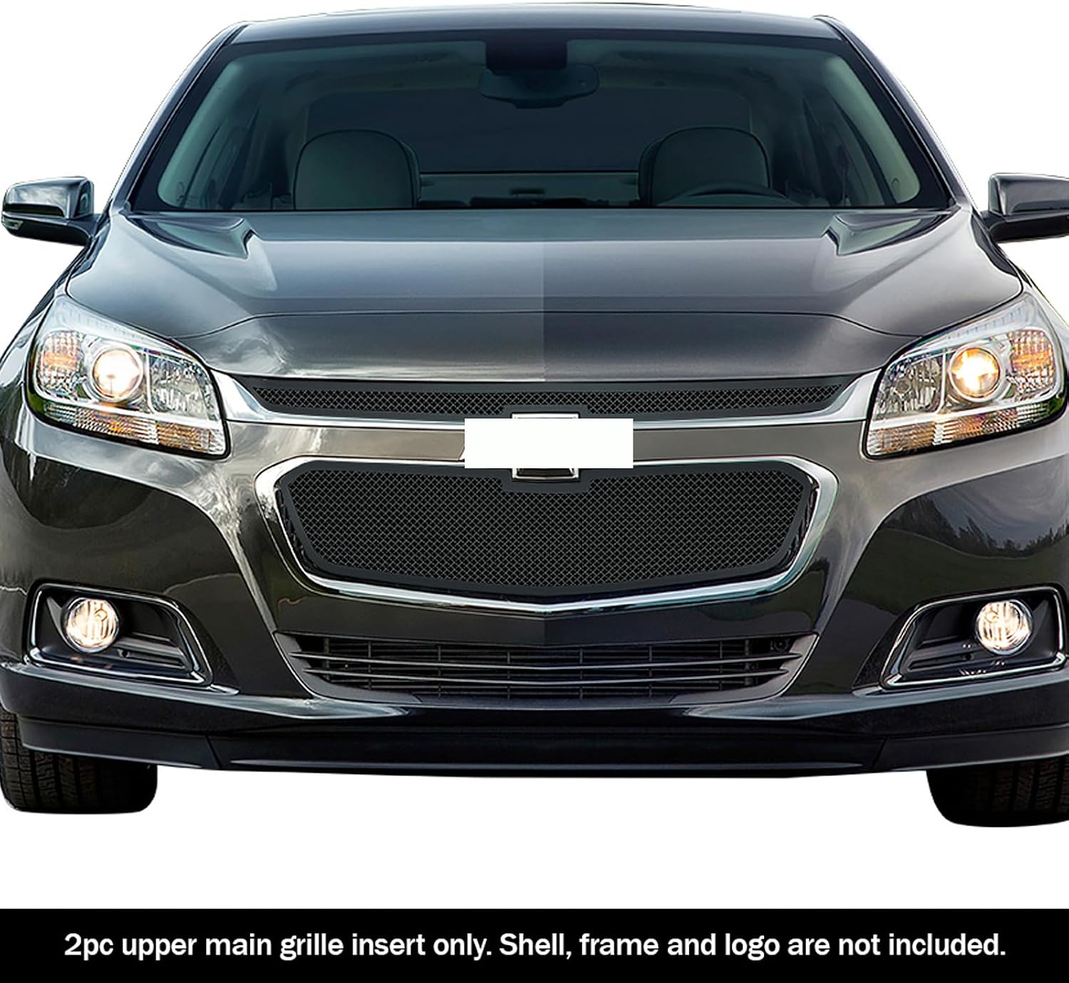 APS Compatible with Chevy Malibu 2014-2015 & 16 Limited Main Upper Stainless Steel Black Mesh Front Grill Grille Insert C76340H