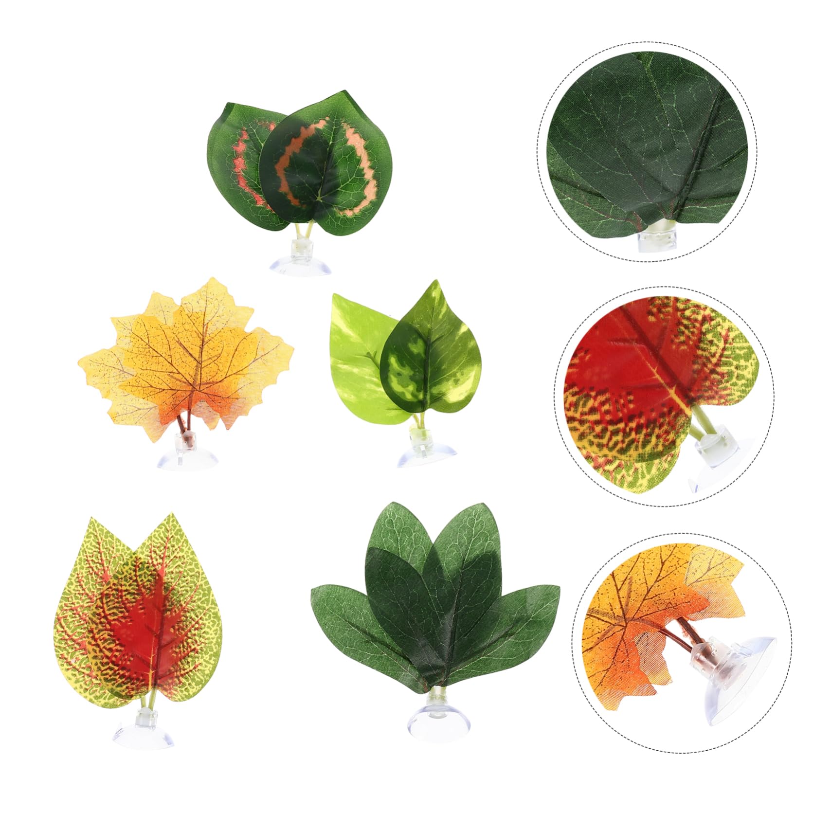 BESPORTBLE 25piezas Plantas Simuladas Decorativas para Terrario De Reptiles Artificiales para Acuarios Decoración De Hábitats De Reptiles y Peces Ventosas para Fijación