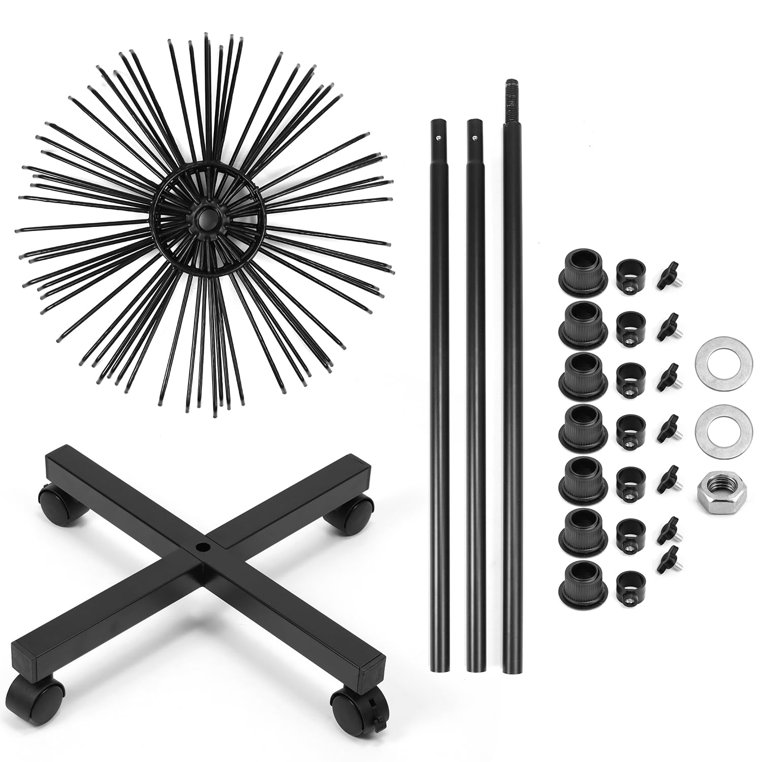 QWORK® 7 livelli espositore per articoli, espositore girevole in metallo, per cappelli, gioielli, calzini e sciarpe di seta, con ruote