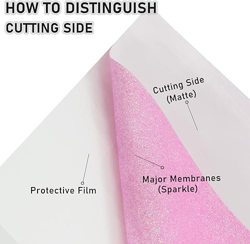 Miniatura 4 de Vinilo para planchar con purpurina para Cricut & Silhouette Cameo, vinilo con purpurina de 12 pulgadas x 5 pies para vinilo de transferencia de