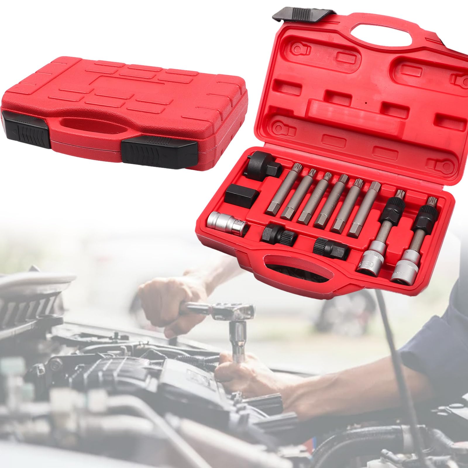 MHADBKH Industrial Grade Essential Tool Automotive Alternator Pulley Tool Set for Car Owners Install & Remove Alternator Pulleys