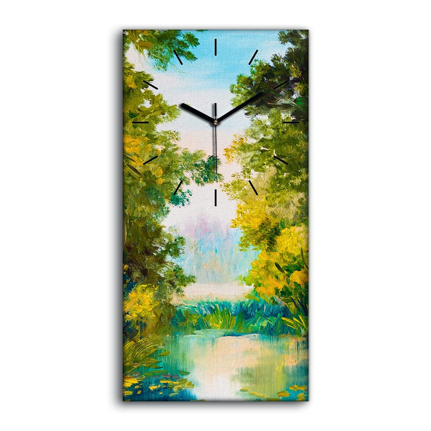 Horloge sur Toile silencieuse sans tic-tac avec motif lac sauvage