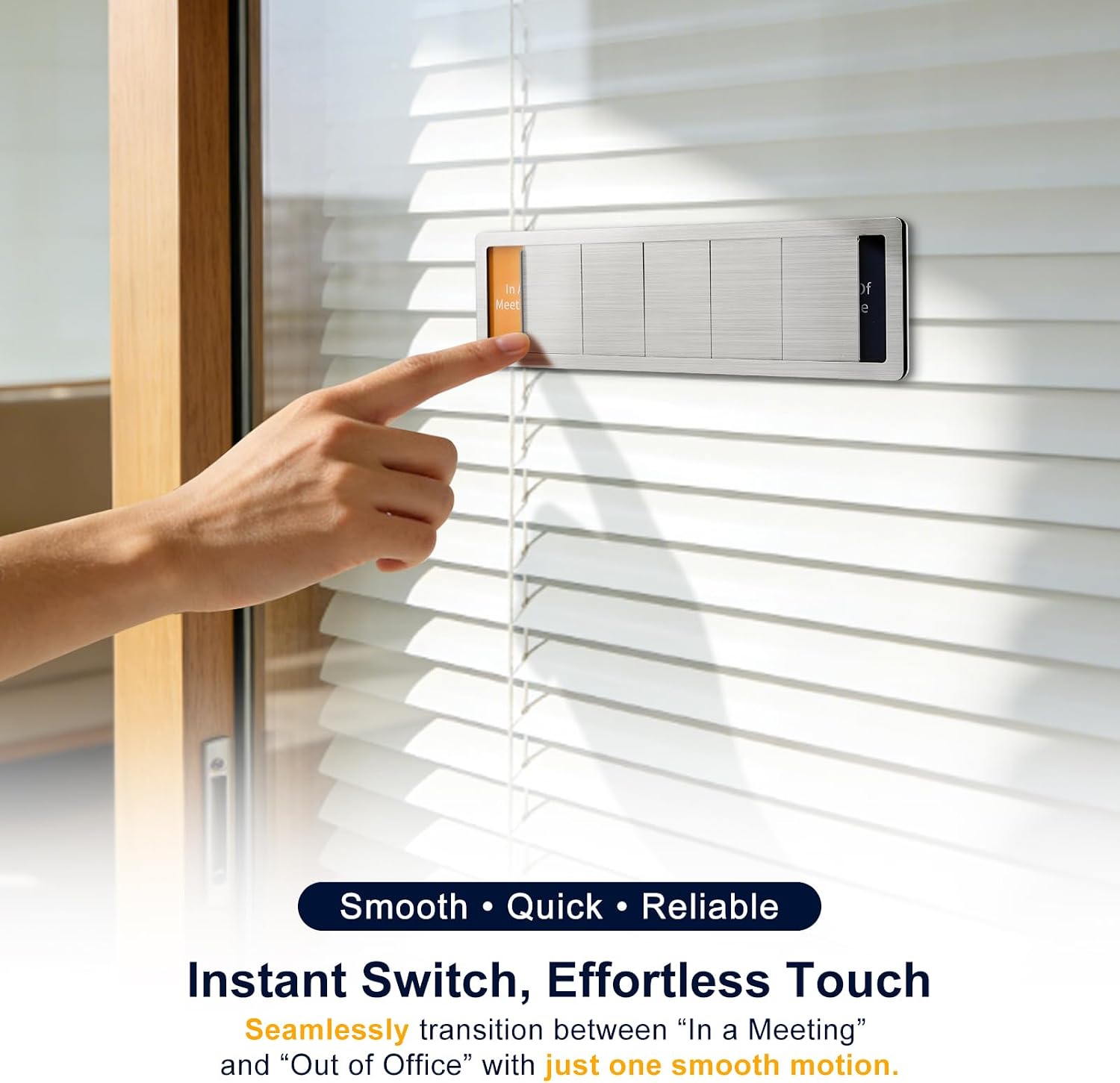 KitchenTour Office Door Sign, Stainless Steel 6 Options Privacy Sign Slider image 3