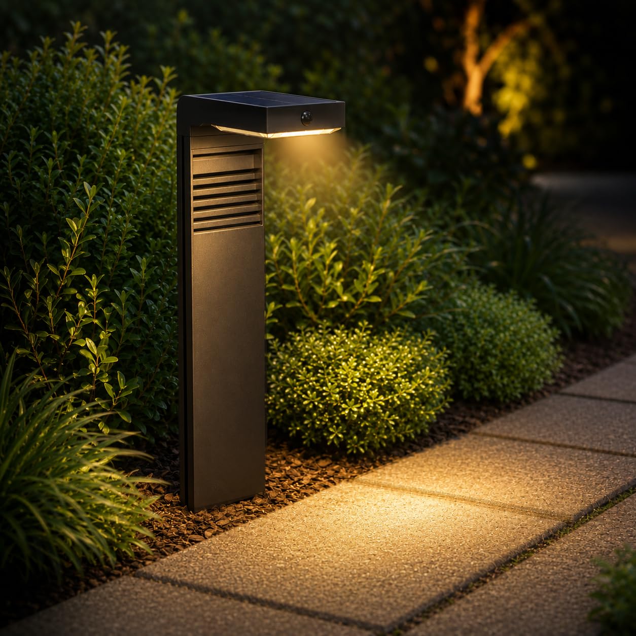 Auraglow Borne Solaire Extérieur, Détecteur de Mouvement, Jardin, Lot de 2