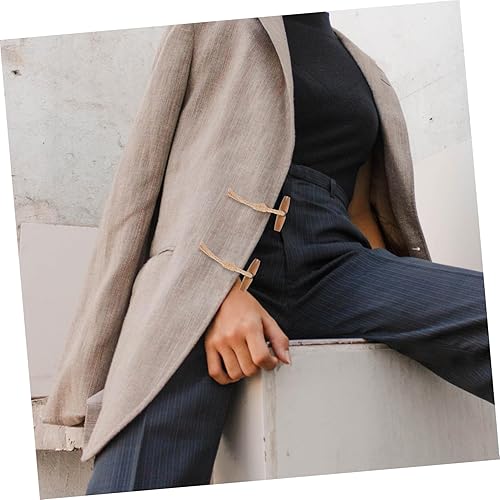 Miniatura 9 de EXCEART 10 pares de ropa retro decoración ropa botón coser botones ropa retro botones de ropa cierre de abrigo hebilla de madera decorar botones de