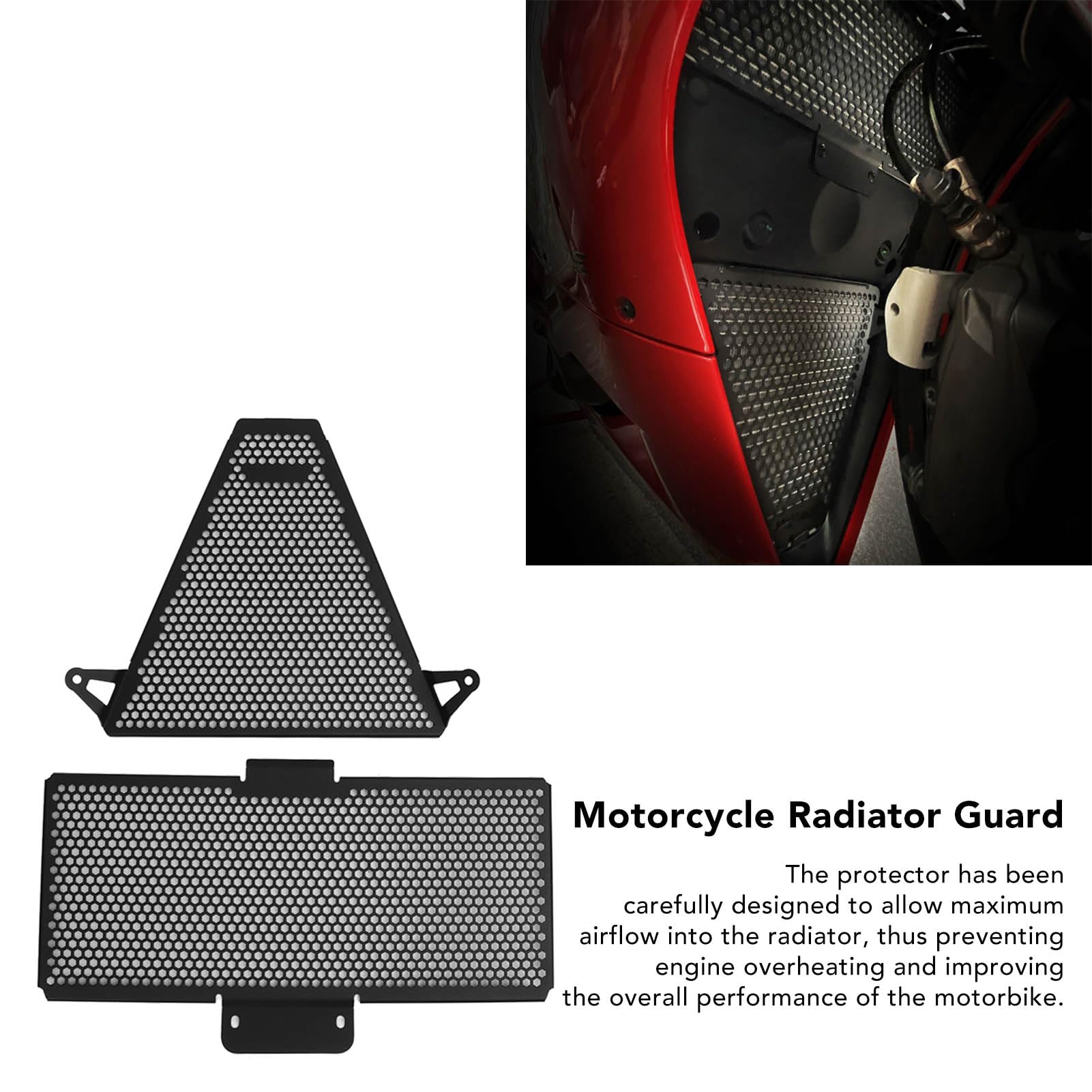 Grille de de Radiateur de Moto en Alliage d'aluminium, de Réservoir d'eau Compatible avec Streetfighter V2 2 Pièces