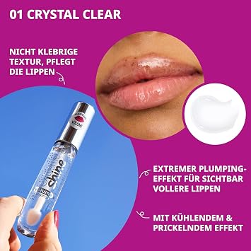 essence extreme shine volume lipgloss Nr. 01 Transparent glänzend strahlend frisch transluzent vegan ölfrei ohne Konservierungsstoffe ohne Parabene 1er Pack (5ml)