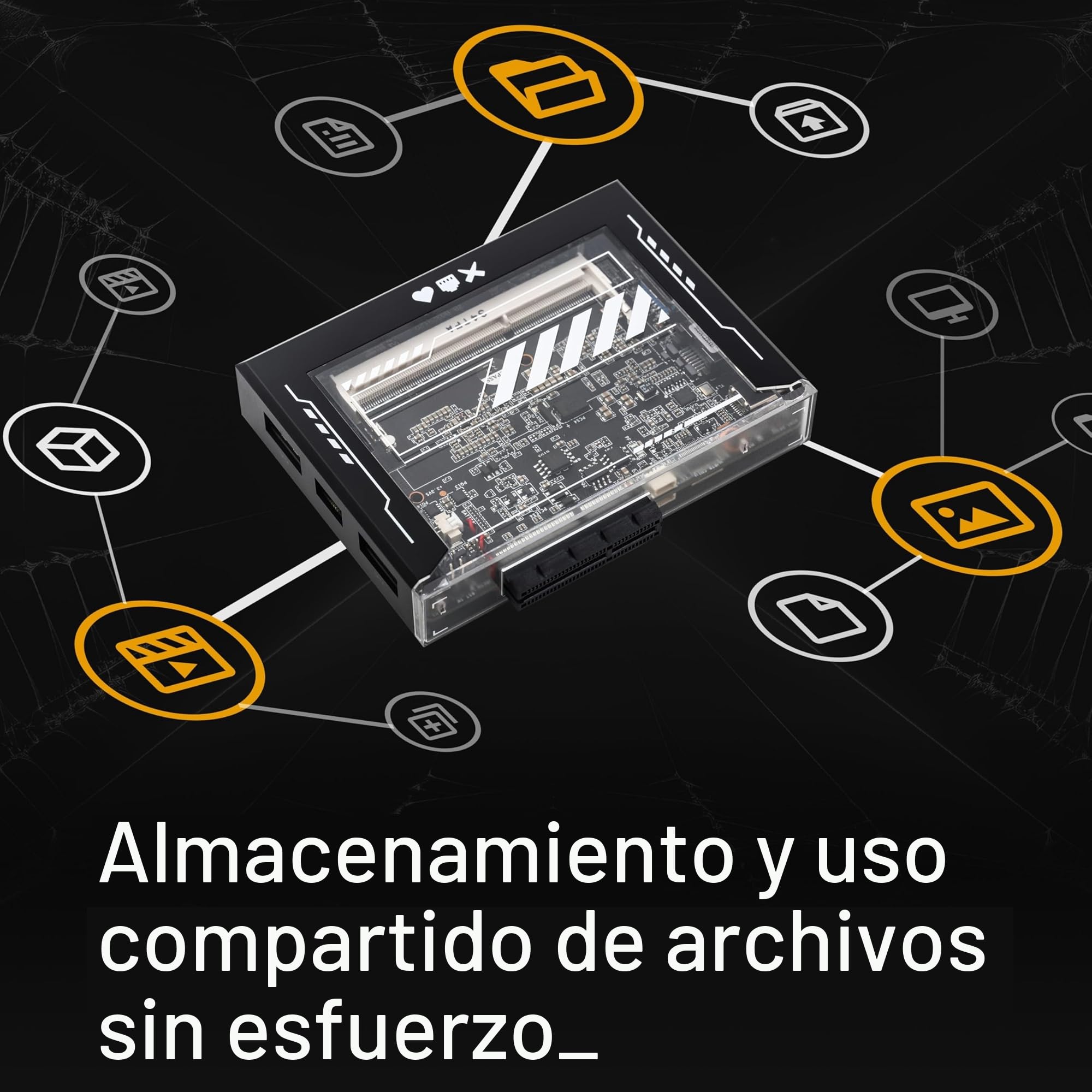 ZimaBlade 7700 Paquete de Almacenamiento Servidor monoplaca x86 para Cyber Native(con RAM y Adaptador Tipo C), PCIe x4, Multimedia Gigabit Ethernet 4K, Almacenamiento Conectado en Red