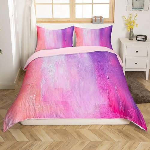 Miniatura 7 de Juego de ropa de cama de tamaño King abstracto morado y verde azulado para niñas y mujeres, estilo retro, lavanda, turquesa, teñido anudado, funda