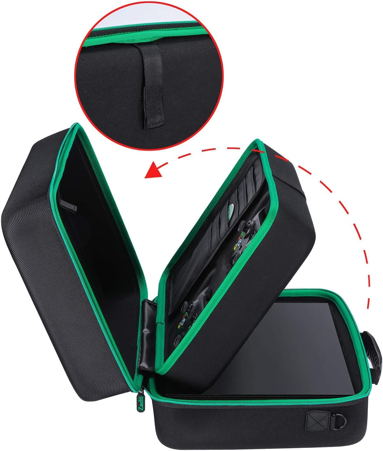 Zadii Hard Carrying Case Compatible with Xbox One X, Fit Xbox One X Console, 2 Wireless Controllers, Power Cable, HDMI Cable Game Discs and Other Accessories