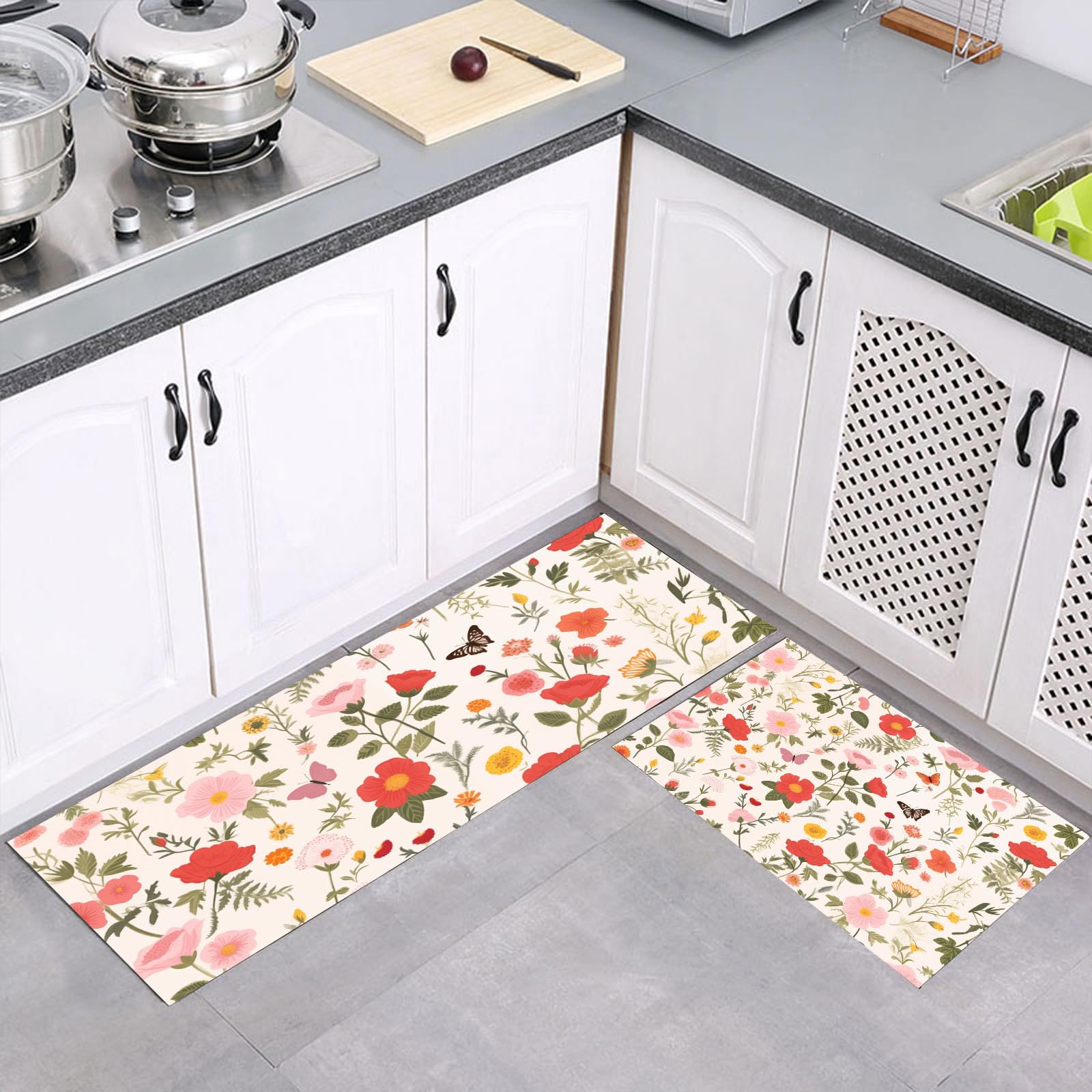 Tapis de cuisine au style pastoral pour une ambiance rétro et chaleureuse