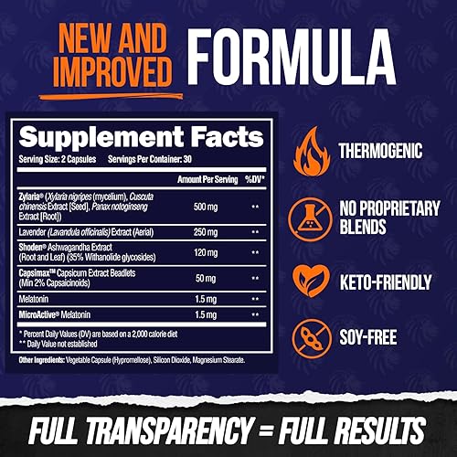 Miniatura 7 de ALPHA LION Quemadura nocturna, refuerzo del metabolismo para perder peso, menos grasa corporal, más músculo, promueve el cuerpo magro, suplemento