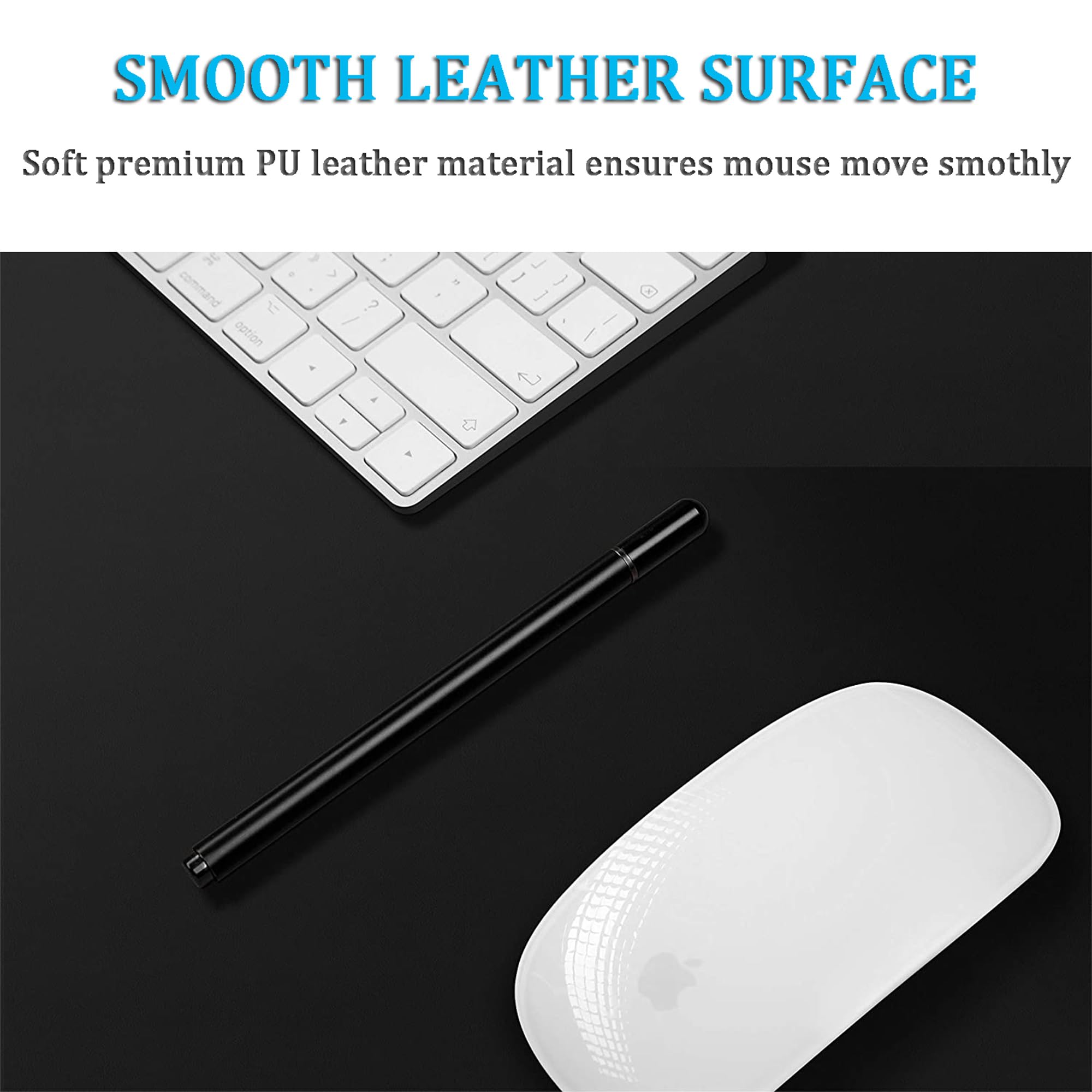 LL-COEUR XXL Cuero Gaming Alfombrilla de Ratón Impermeable Escritorio Mouse Pad (1000 x 400 x 2 mm, Negro)