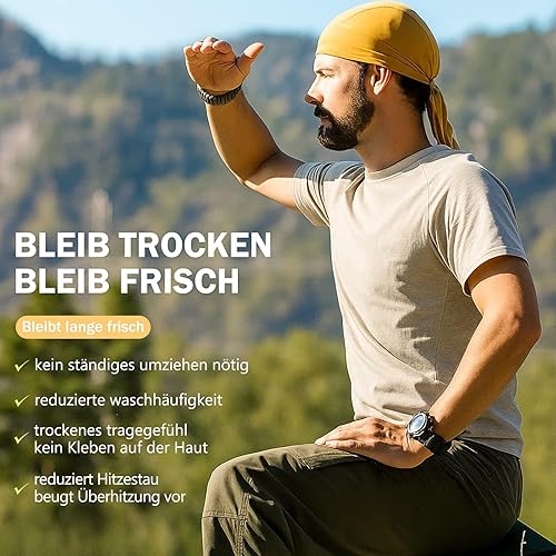 Miniatura 6 de Merino Protect Camiseta de Lana Merino 100% para Hombre de Manga Corta Ajustada Camiseta Interior Suave Ligera Camiseta para Viajes Senderismo