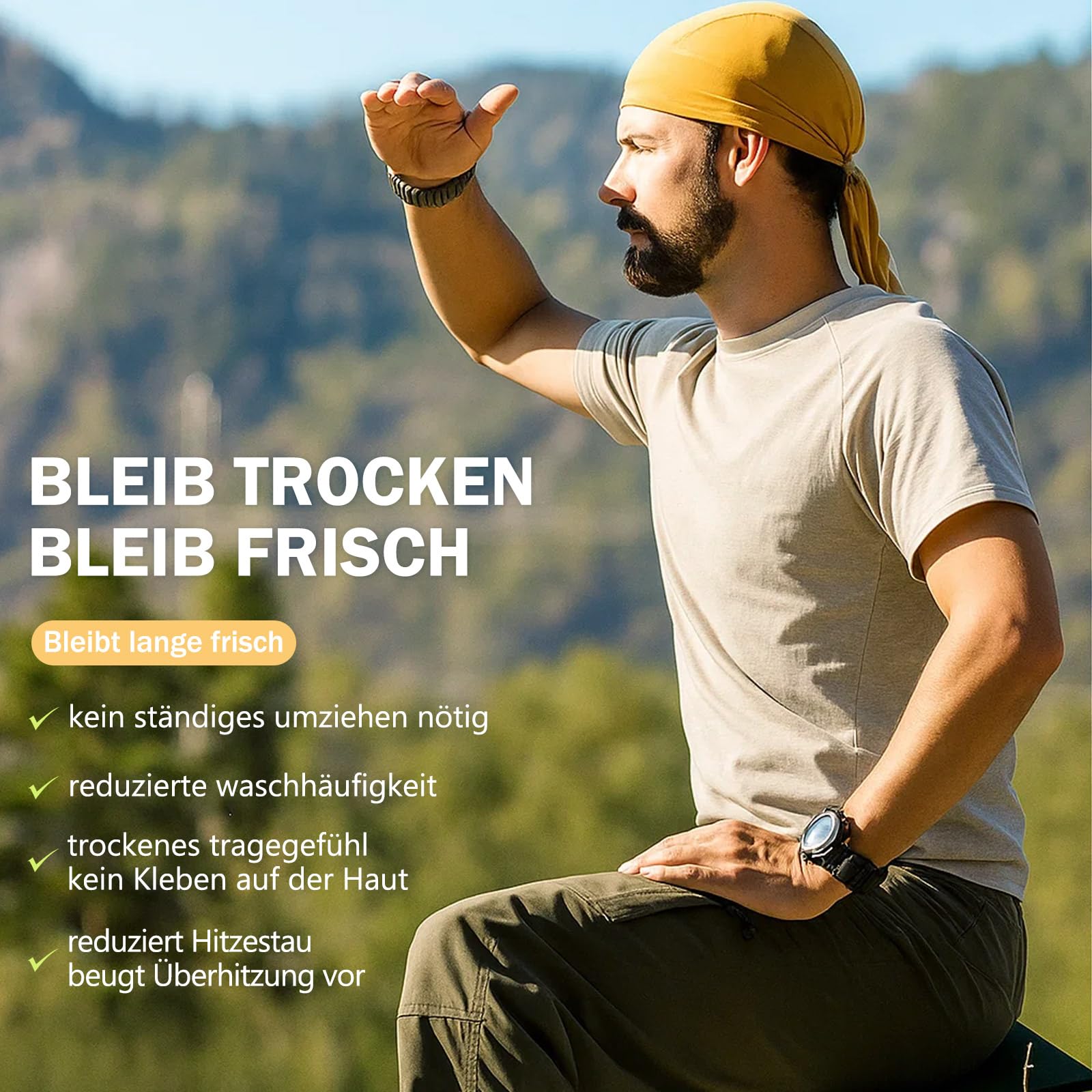 Merino Protect 100% Merino Shirt Herren Kurzarm Geruchsresistent Merinowolle Unterwäsche Leicht Wandern Reisen T-Shirt