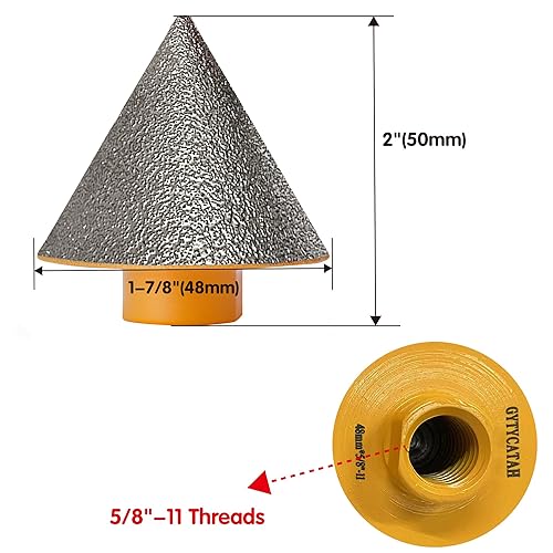 Miniatura 8 de Brocas de biselado de diamante, brocas avellanadas de diamante de 1.81 pulgadas para agujeros existentes, ampliación y recorte de forma en azulejos,