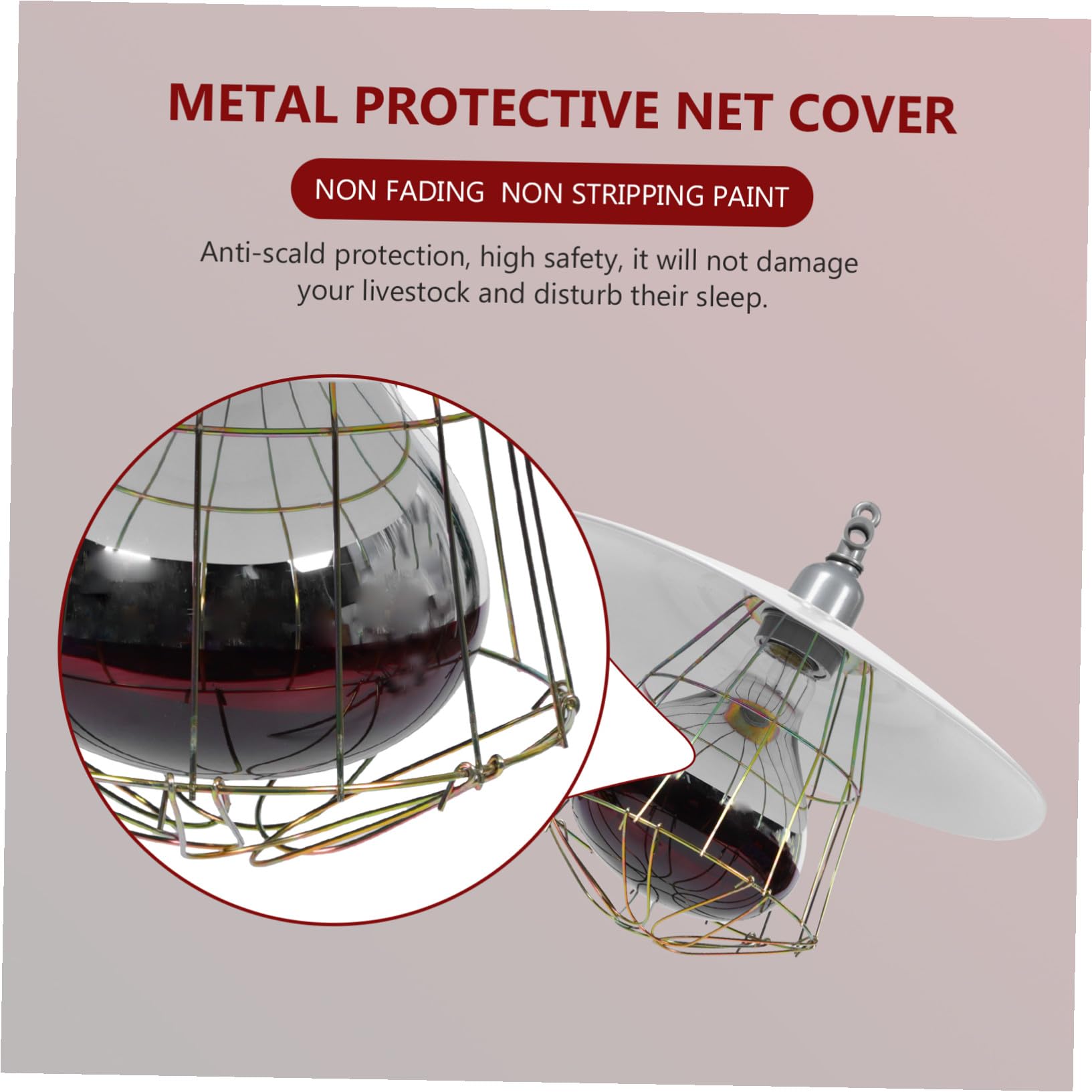Hemobllo Lampada Riscaldante per Animali e Rettili con Schermo Metallico Resistente alle Alte Temperature Riscaldatore Sicuro per Gabbie di Livestock e Rettili Facile da Colore Casuale