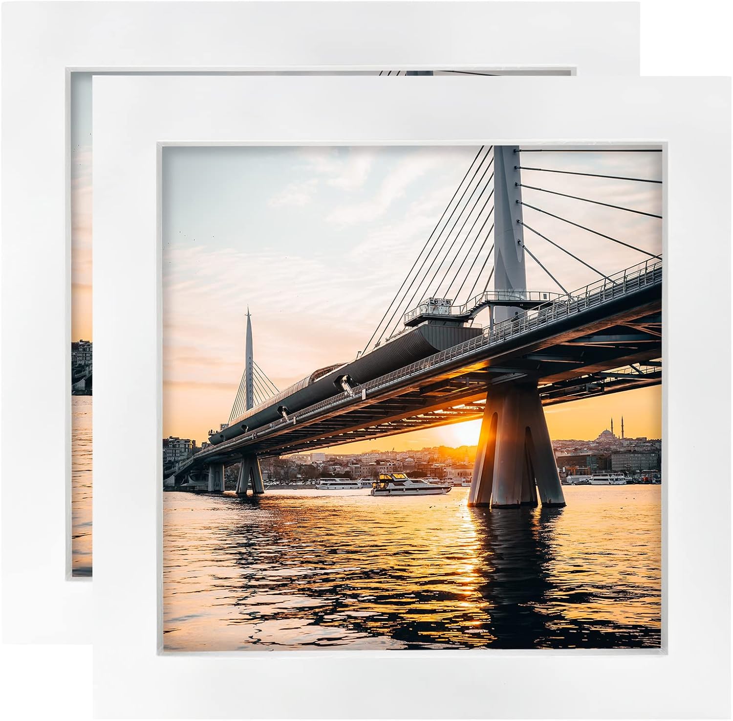 Amazon.com - LEKAIYA 6x6 White Picture Frames Set of 2, Square Solid ...