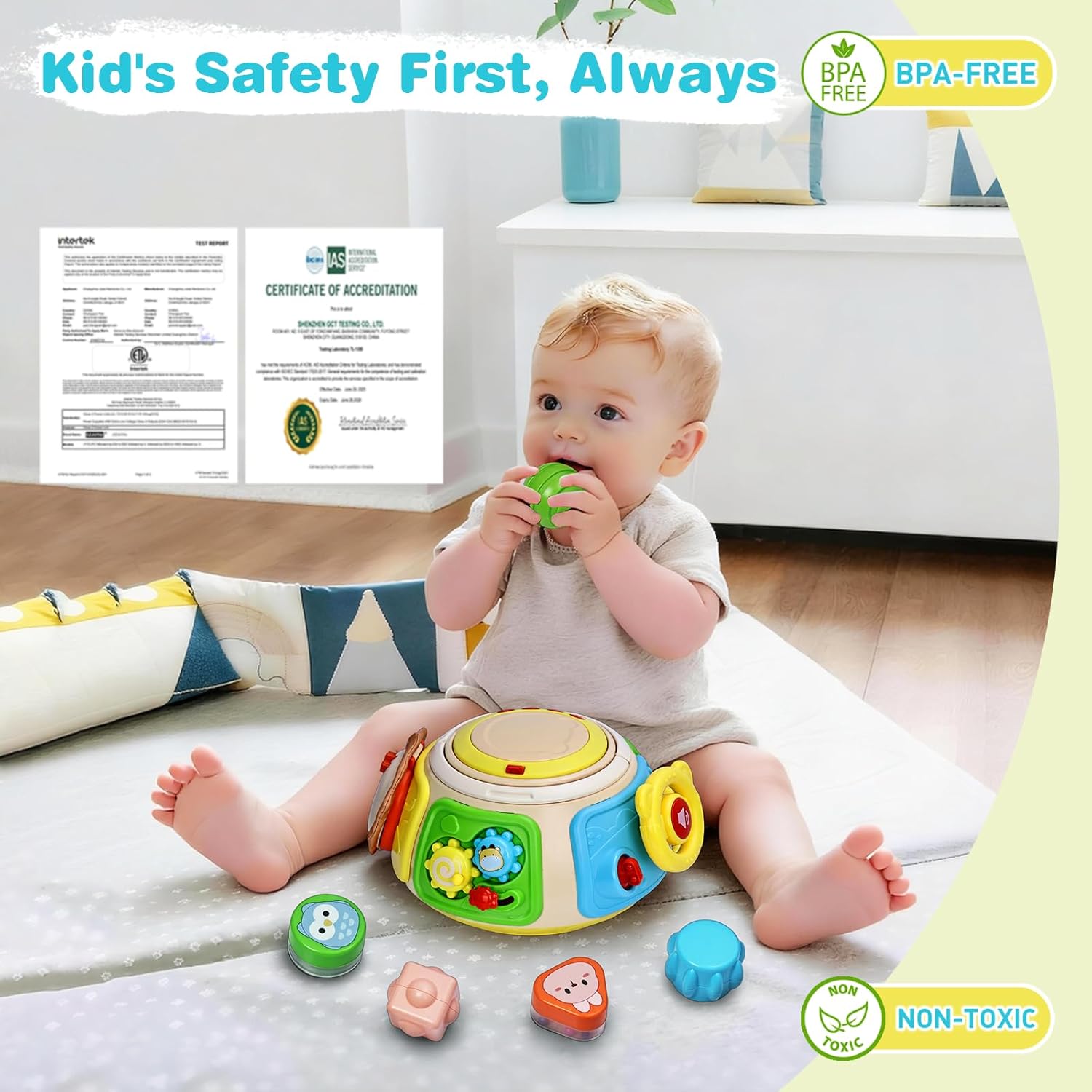 Lion Alphabet Learning Toy and 7-in-1 Montessori Drum for Toddlers