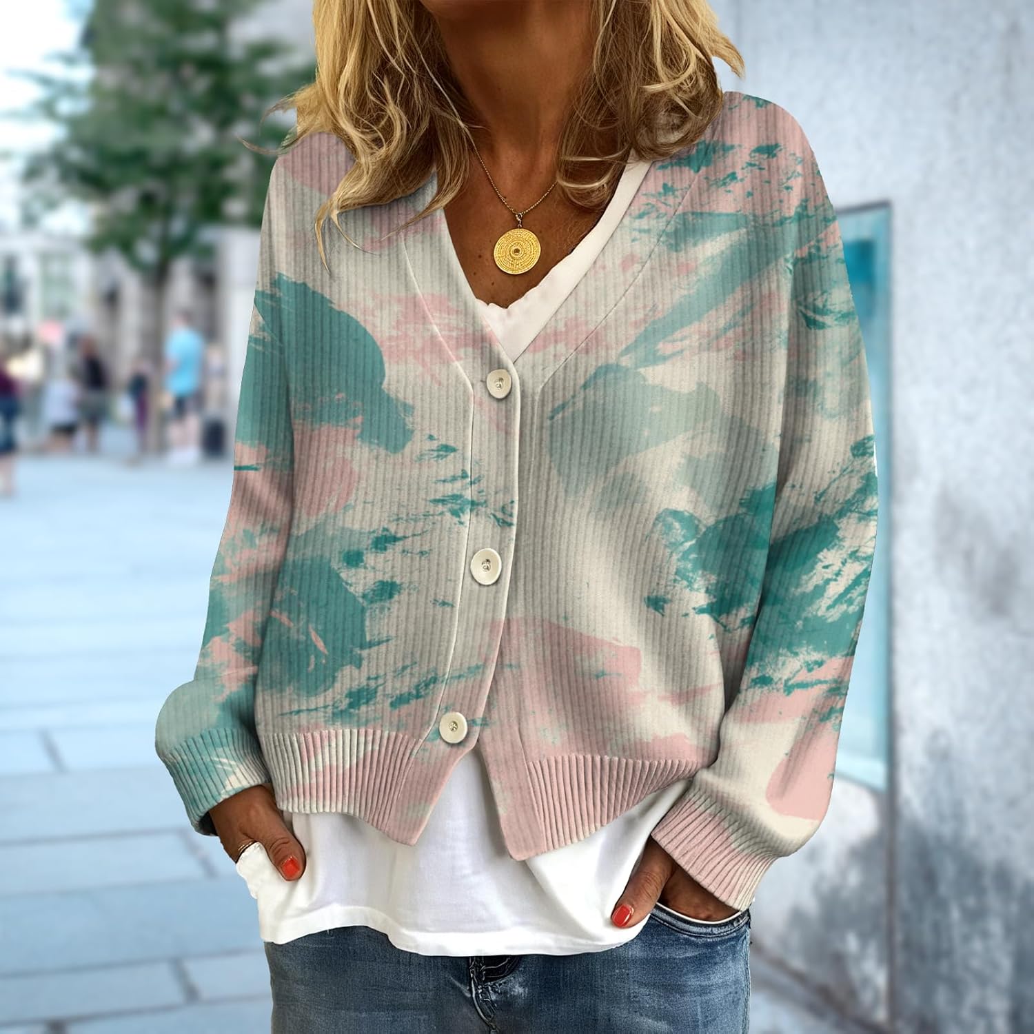 domirica Cardigan Sweaters for Women Open Front Cardigan for Women Long Sleeve V Neck Sweaters Streetwear Fall Outerwear - Image 2