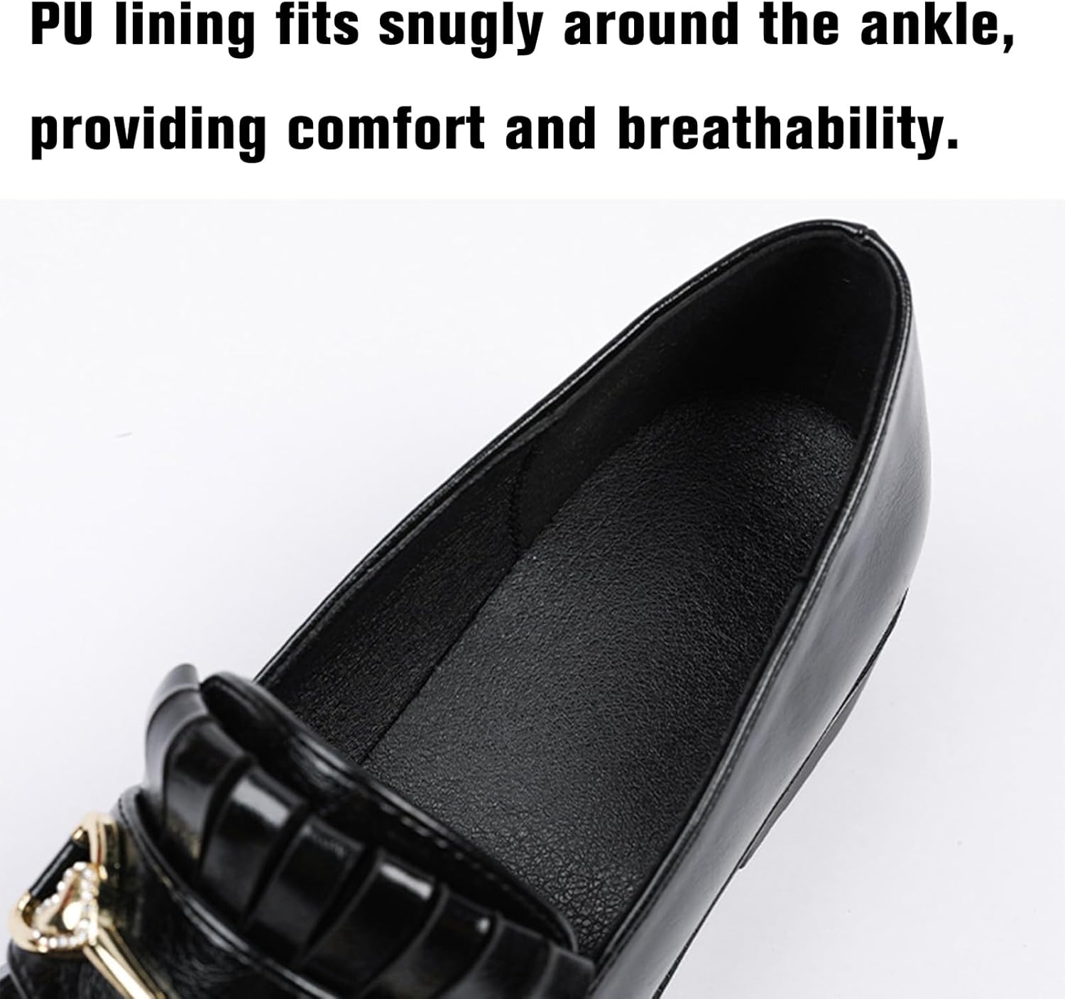 Women's Fashion Leather Tassel Low Block Heel Loafers with Chain Comfort Slip-on Non Slip Penny Loafer Shoes for Dress Office School - Image 4