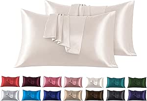 Todocama Set van 2 kussenslopen, microvezel, extra zacht, hypoallergeen, set van 2-105 x 40 cm, beige