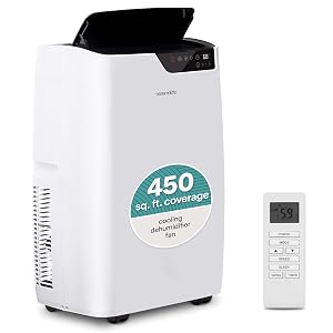 SereneLife Portable Air Conditioner 14000 BTU 3-in-1 Compact Standing Air Conditioner for Room Up to 500 Sq Ft