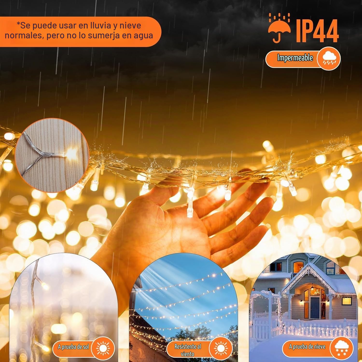 Guirnalda de Luces Navideñas para Árbol de Navidad [45m 400 LED] - Impermeable IP44 para Exterior e Interior - Control Remoto con 8 Modos y Temporizador, Decoración Ideal para Jardín Fachada y Ventana