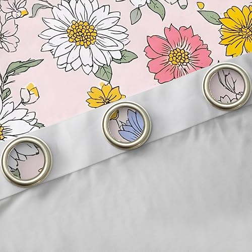 Miniatura 67 de Erosebridal Cortinas retro de los años 60 y 70 de 84 x 63 pulgadas, cortinas opacas rústicas de flores psicodélicas para hombre y mujer, diseño