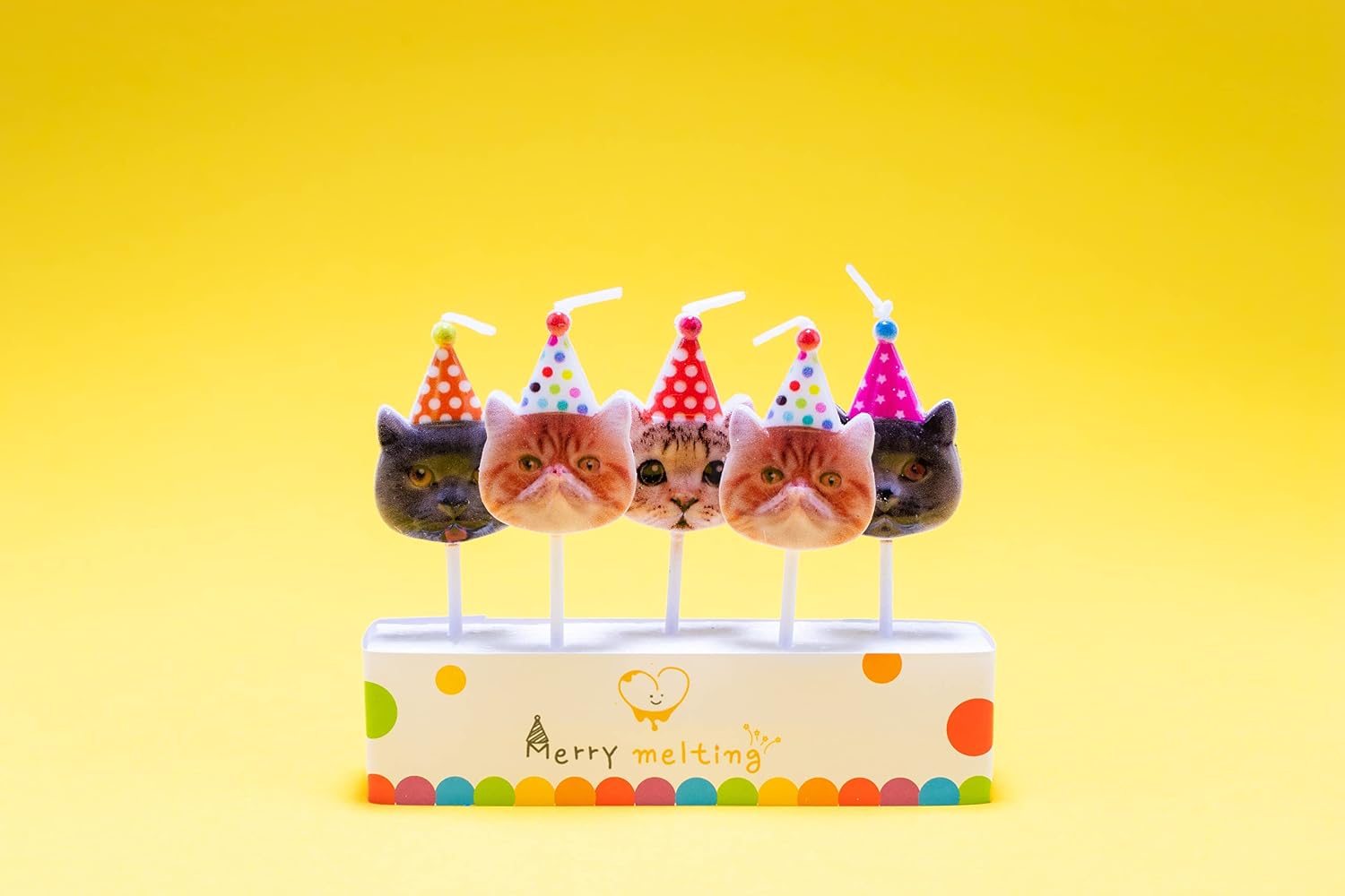 Merry Melting Birthday Candle for Cake Topper (cat Birthday Candle)