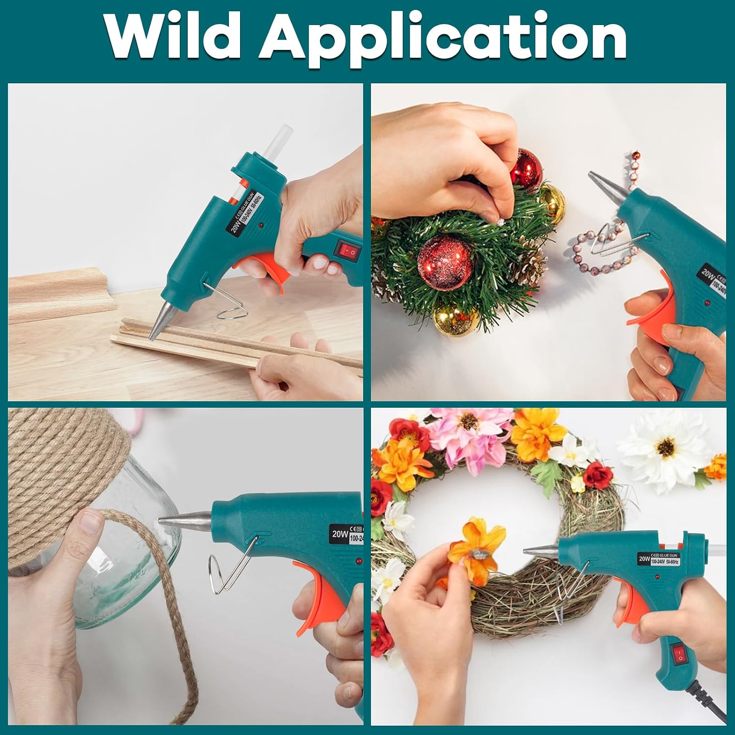 Hot Glue Gun Set, 8 Pack Mini Glue Gun with 30 Glue Sticks, Crafts Glue Gun Bulk, Hot Melt Glue Gun Kit DIY Essentials for School Projects DIY Arts Home Quick Repairs