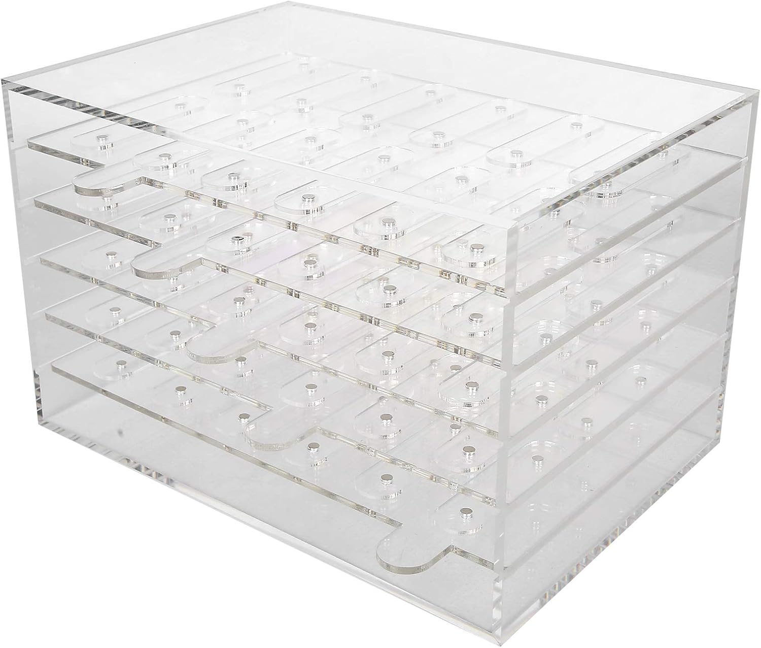 Dpofirs Acrylic Nail Display Stand 5 Tier 60 Grid | Removable Magnetic Desktop Rack for Nail Swatches