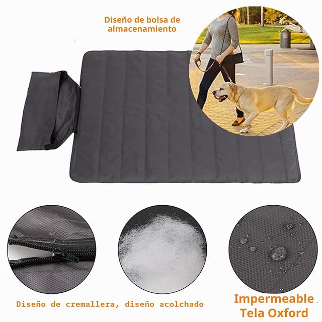 Foto 2 de 7 de bangminda Manta para Mascotas Manta Impermeable Plegable para Perros Gatos 100 x 70 cm Colchón Perro Alfombra…