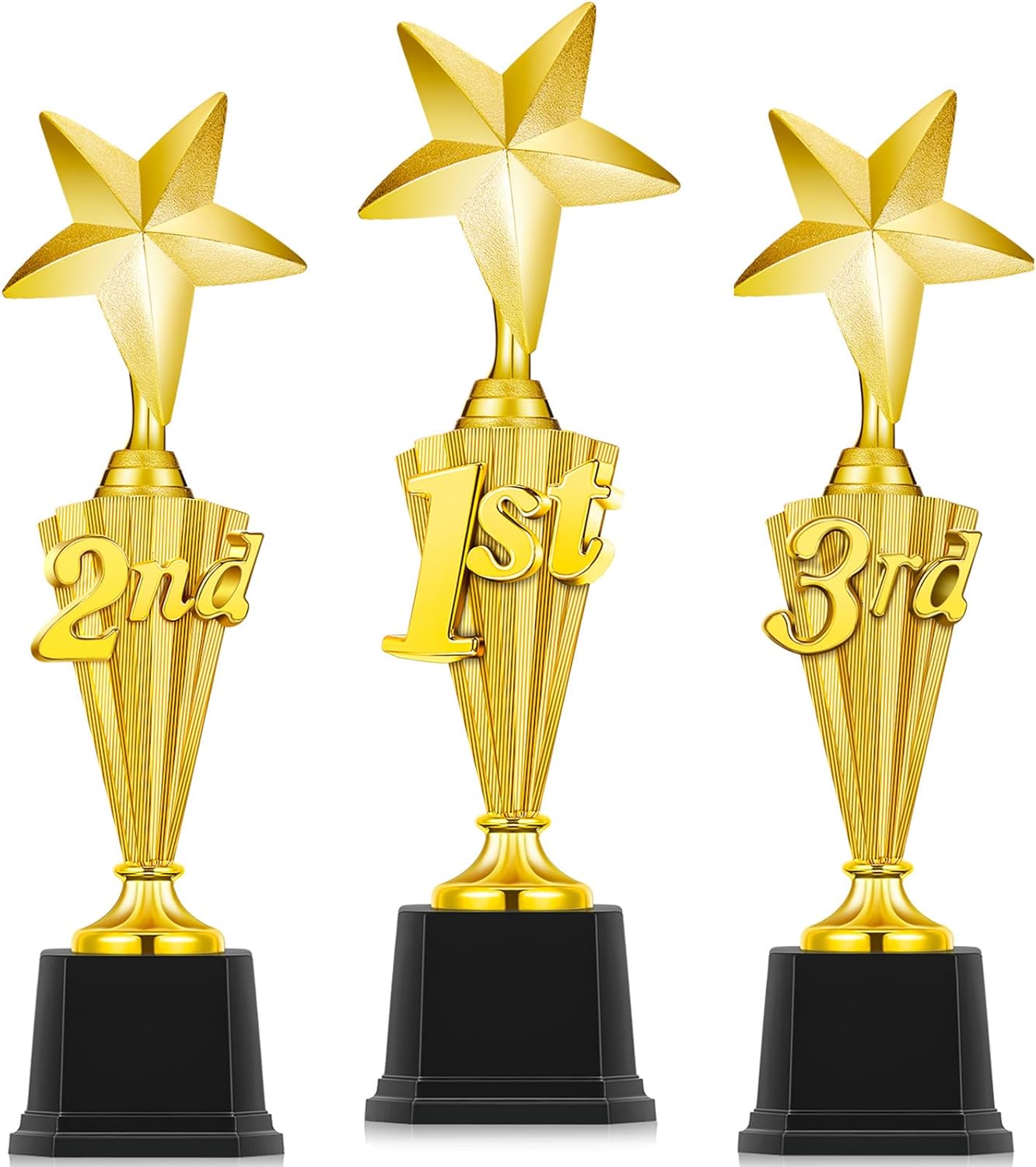 Foilswirl 1st 2nd 3rd Place Trophy Plastic Trophy Award for Sports Tournament Funny Prize Cup for Football Soccer Competitions Reward Ceremony