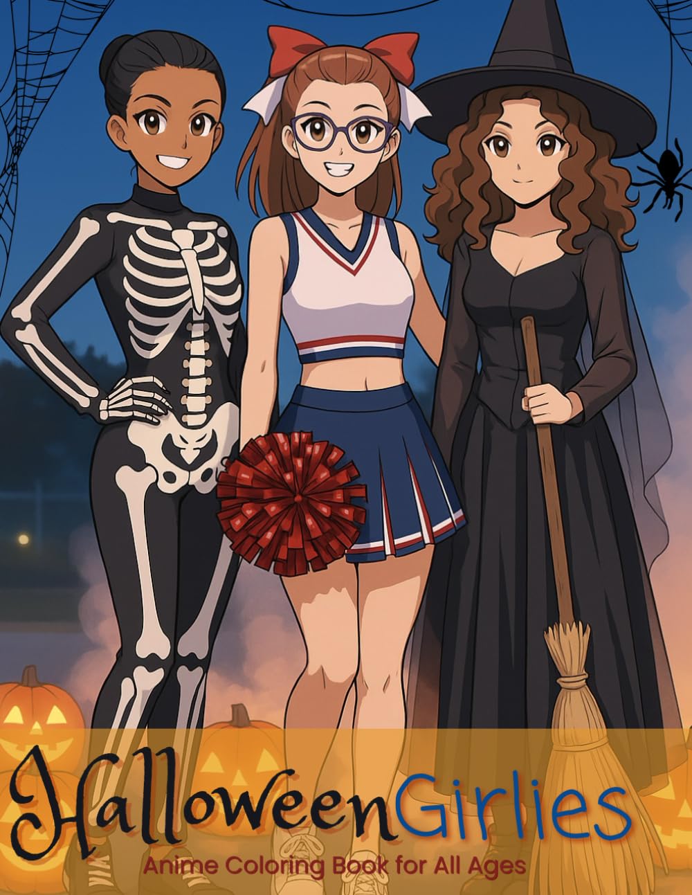 Halloween Girlies: Anime Coloring Book for All Ages (Anime Girlies)