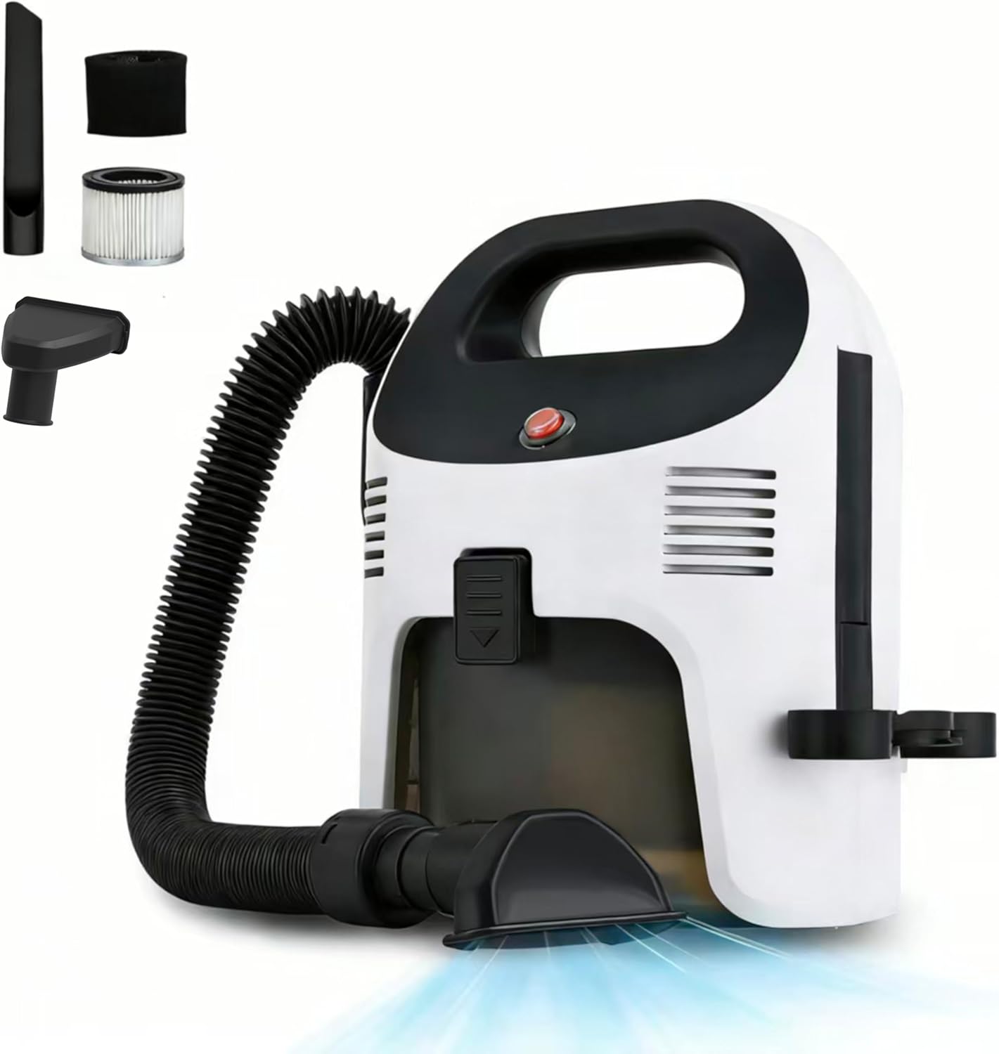 Portable Wet Dry Vacuum,1.06Gal/4L Capacity,Corded,Small Wet Dry Vacuum for Pets & Car,Black-White Elf