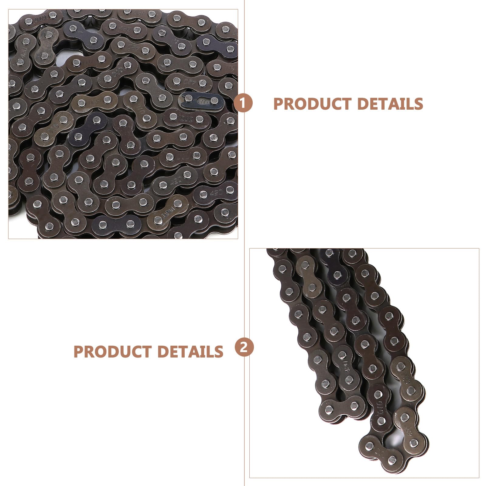 BETOOKY Cadena de Motocicleta de Metal para Moto de Cross con 132 Eslabones, Resistente y Fácil de Instalar, Incluye Juego con Rompe Cadenas para Uso Todoterreno Estilo Aleatorio