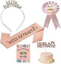 Cadeau Retraite Echarpe Retraite Femme Rose Miss Retraite Badge Retraite