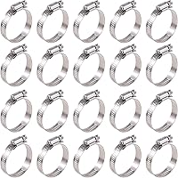 Vista 9 de Glarks Juego surtido de abrazaderas de manguera de engranaje helicoidal de acero inoxidable 304 de rango ajustable de 0.315-1.732 in, abrazadera