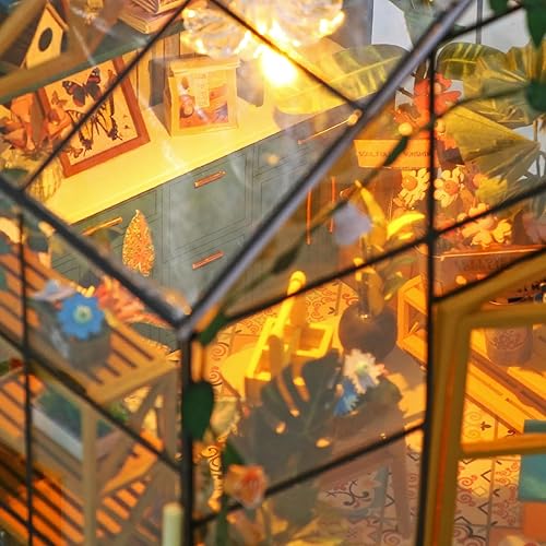 Miniatura 5 de GuDoQi Kit de casa de muñecas en miniatura, kit de casa pequeña con muebles, kit de casa en miniatura a escala 124, regalo hecho a mano para