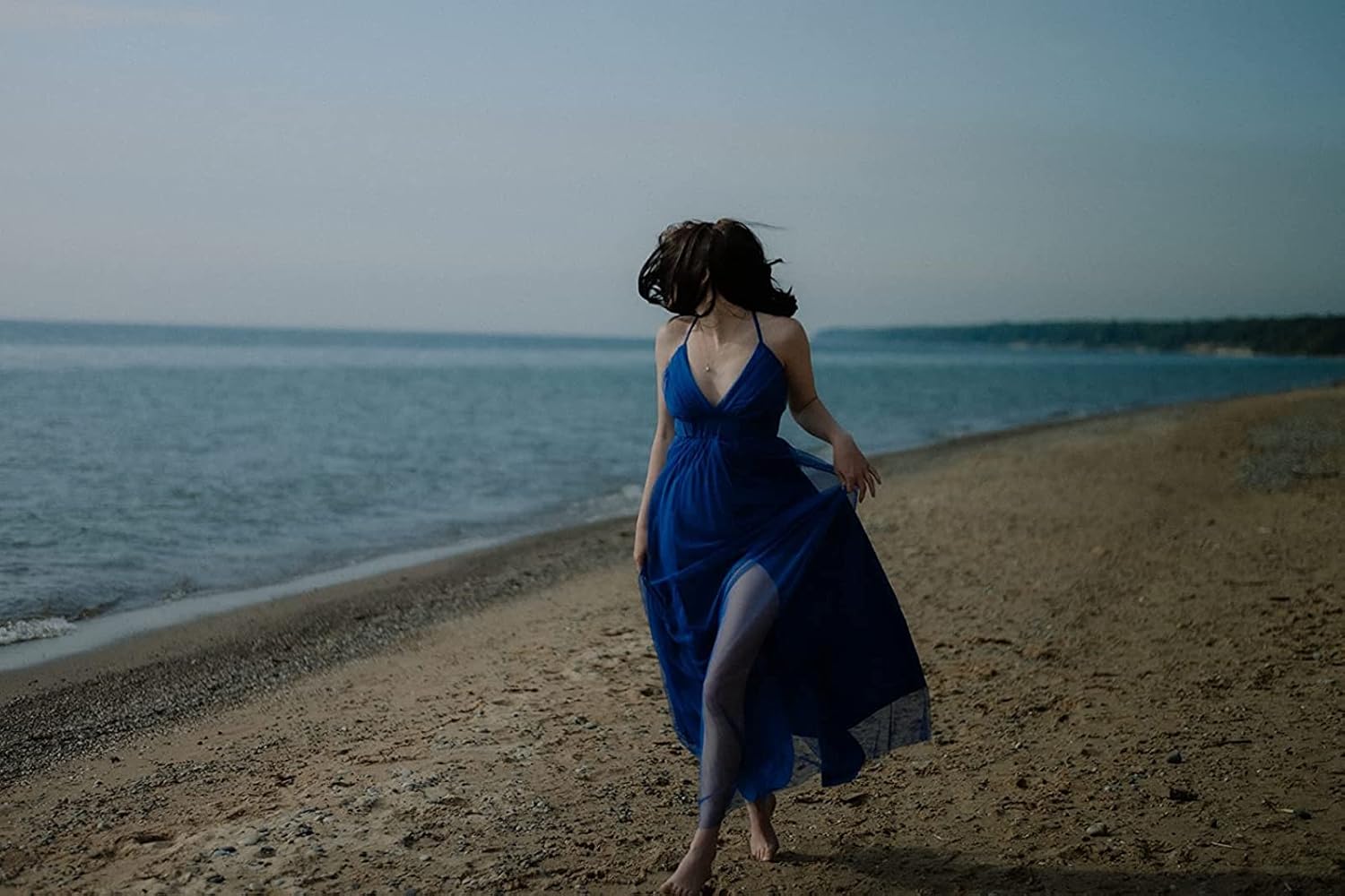 XXTAXN Women's Sexy Deep V Neck Split Cocktail Party Formal Bridesmaid Maxi Dress - Image 4