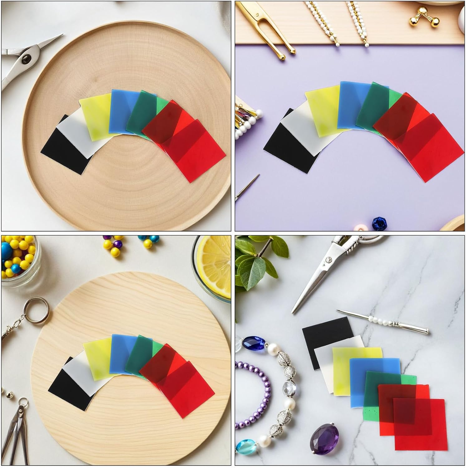 14pcs Fusible Glass Sheets for DIY Jewelry Making Crafts